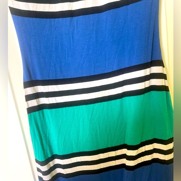 Bebe multi stripe color block fitted midi dress size xxs - Picture 2 of 9